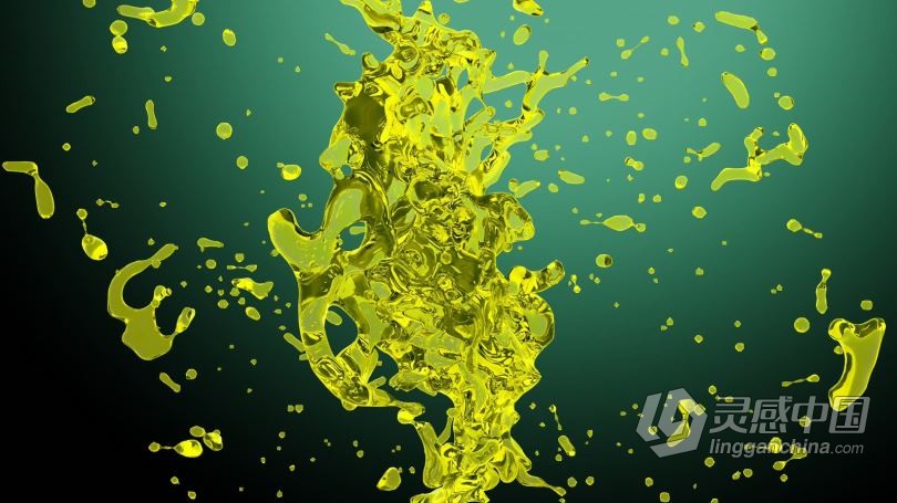 4K带通道新鲜食用油橄榄油球碰撞飞溅效果动画视频素材  福风灵感网 www.ffidea.com