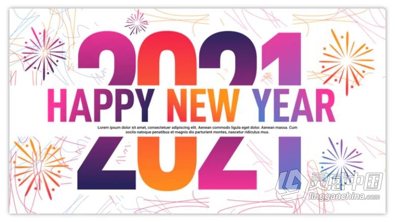 12组现代设计2021新年快乐文字标题动画PR模板PR工程文件  福风灵感网 www.ffidea.com