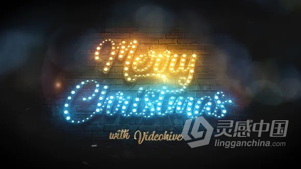 温暖气氛独特圣诞贺卡明亮节日元素灯泡动画效果动画AE模板AE工程文件 Merry Christmas Light Bulbs  福风灵感网 www.ffidea.com