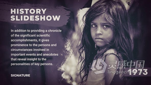 怀旧复古浪漫婚礼相册笔刷水墨视差效果时间线展示历史幻灯片AE模板PR模板工程文件 History Slideshow  福风灵感网 www.ffidea.com