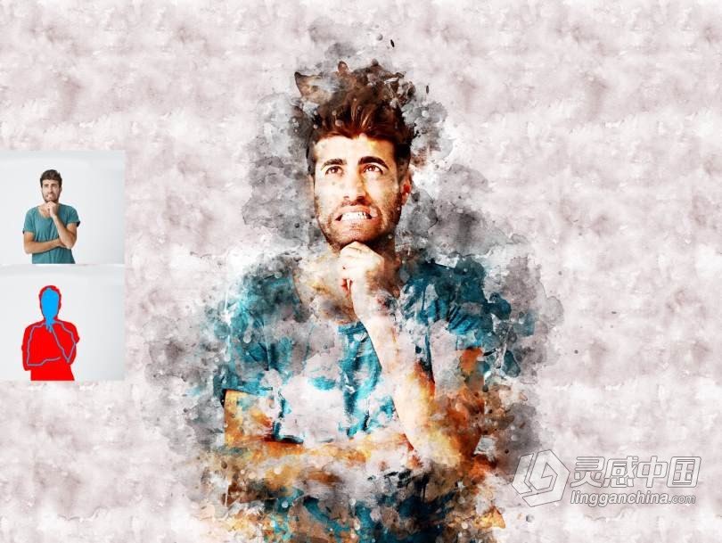 真实水彩画绘画Photoshop动作 Real Painting Photoshop Action 附视频教程  福风灵感网 www.ffidea.com