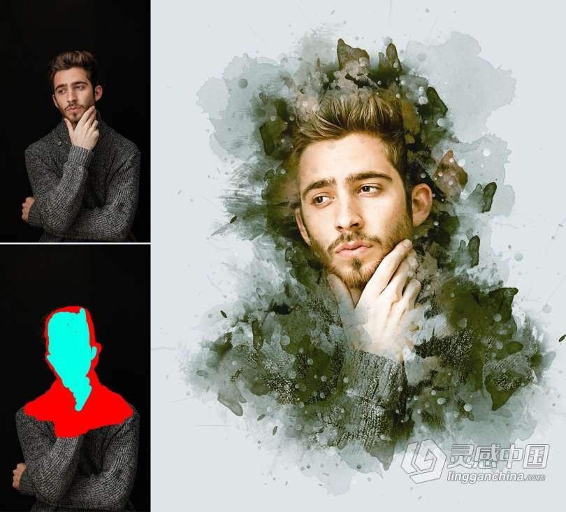 真实水彩画绘画Photoshop动作 Real Painting Photoshop Action 附视频教程  福风灵感网 www.ffidea.com