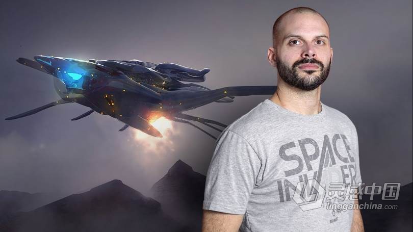 未来派科幻飞船飞行器建模设计制作视频教程 Design and Modeling of a 3D Sci-Fi Ship  福风灵感网 www.ffidea.com