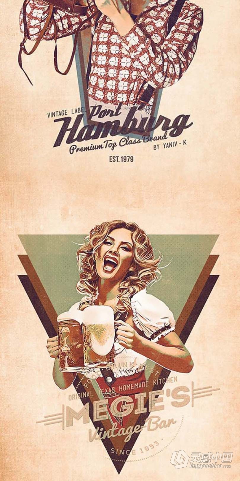 复古广告海报Photoshop动作 Retro Poster Photoshop Action附视频教程  福风灵感网 www.ffidea.com