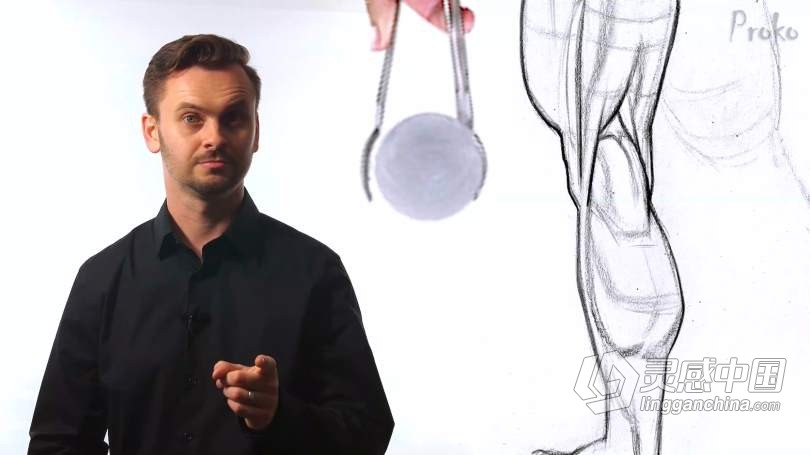 人体腿部肌肉解剖结构数字绘画视频教程  福风灵感网 www.ffidea.com