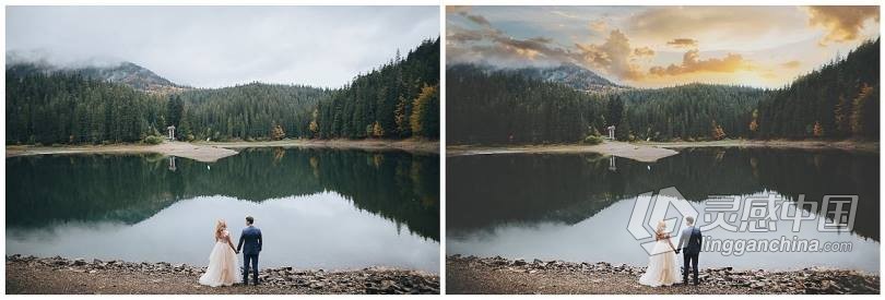 一键换天空-婚纱大片替PS动作+教程 EPIC Skies Cloud Overlays Action  福风灵感网 www.ffidea.com