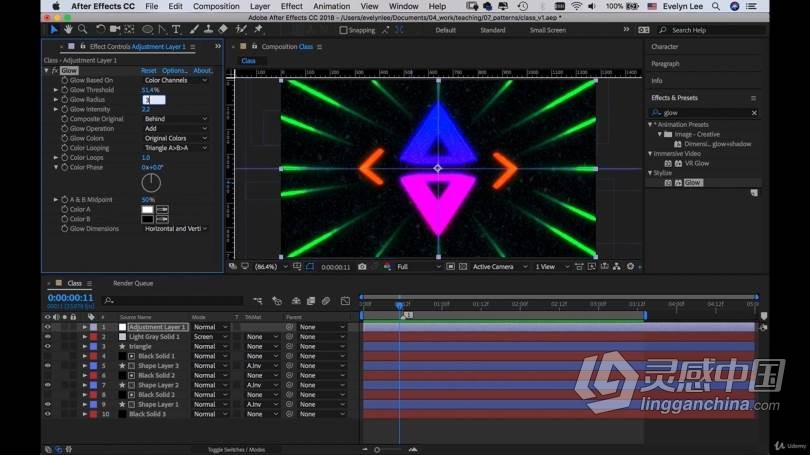AE教程 AE时尚形状图形动画特效实例制作视频教程  福风灵感网 www.ffidea.com