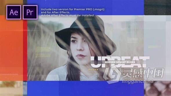 AE模板PR模板 创建矩形图形转场泄漏光现代乐观幻灯片宣传视频 PR与AE工程文件  福风灵感网 www.ffidea.com