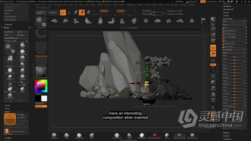 ZBrush教程 Zbrush概念艺术环境从3D构建到2D绘制视频教程  福风灵感网 www.ffidea.com