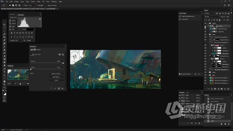 ZBrush教程 Zbrush概念艺术环境从3D构建到2D绘制视频教程  福风灵感网 www.ffidea.com