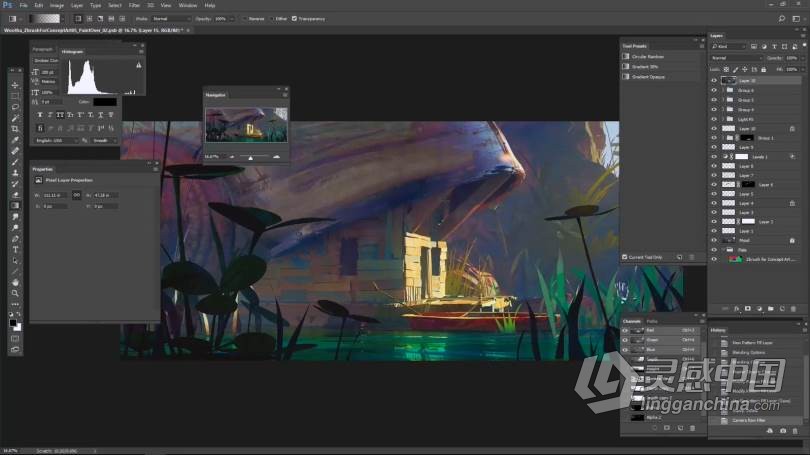 ZBrush教程 Zbrush概念艺术环境从3D构建到2D绘制视频教程  福风灵感网 www.ffidea.com