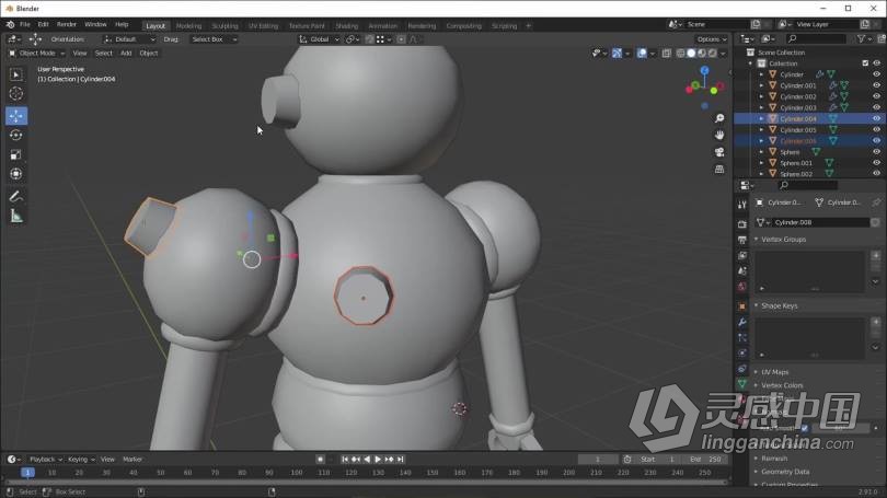 Blender教程 Blender概念机器人完整制作工作流程视频教程  福风灵感网 www.ffidea.com