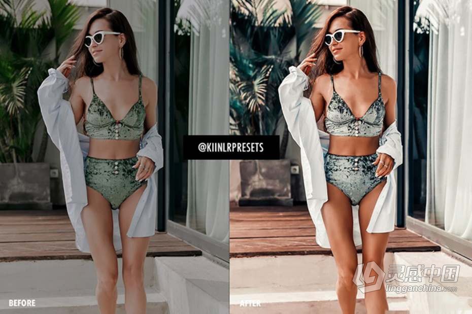 夏日沙滩旅拍人像莫兰迪Lightroom预设与APP滤镜 IN LOVE BLOGGER LR PRESETS  福风灵感网 www.ffidea.com