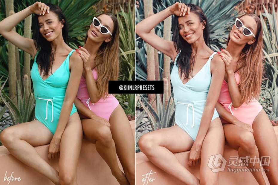 夏日沙滩旅拍人像莫兰迪Lightroom预设与APP滤镜 IN LOVE BLOGGER LR PRESETS  福风灵感网 www.ffidea.com