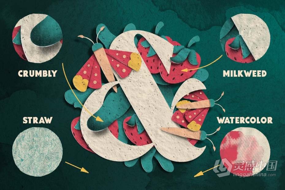 最终Procreate怀旧纸张撕纸插图背景画笔合集  福风灵感网 www.ffidea.com