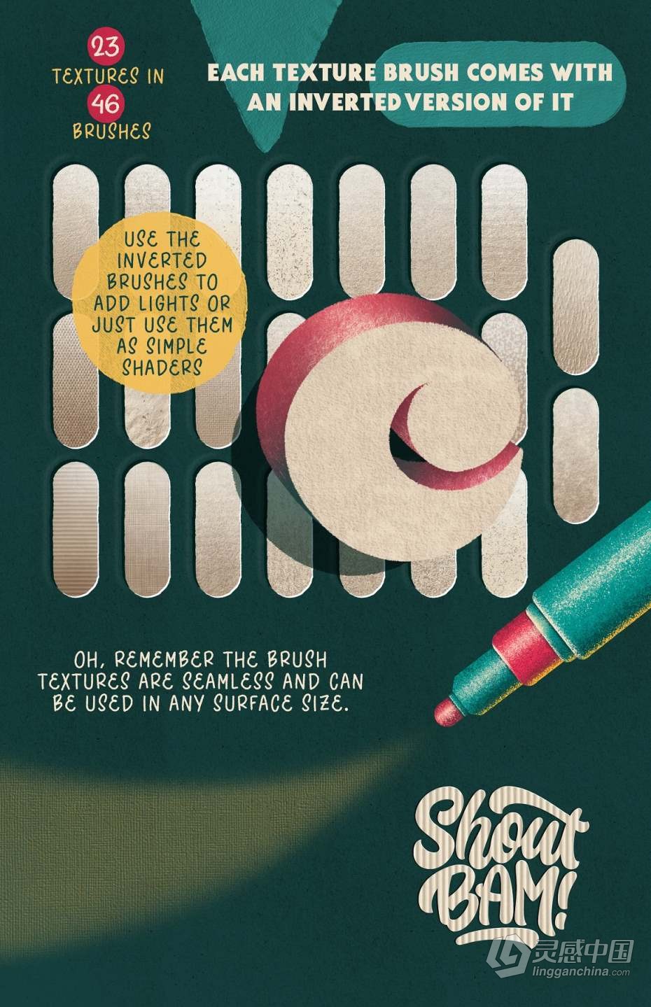 最终Procreate怀旧纸张撕纸插图背景画笔合集  福风灵感网 www.ffidea.com