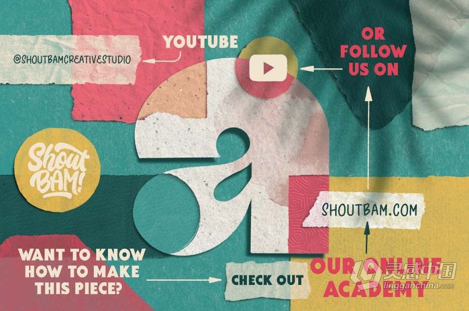 最终Procreate怀旧纸张撕纸插图背景画笔合集  福风灵感网 www.ffidea.com