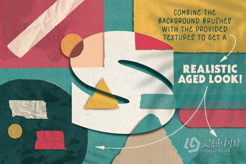 最终Procreate怀旧纸张撕纸插图背景画笔合集  福风灵感网 www.ffidea.com