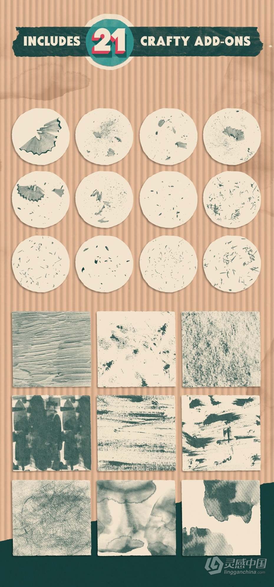 最终Procreate怀旧纸张撕纸插图背景画笔合集  福风灵感网 www.ffidea.com