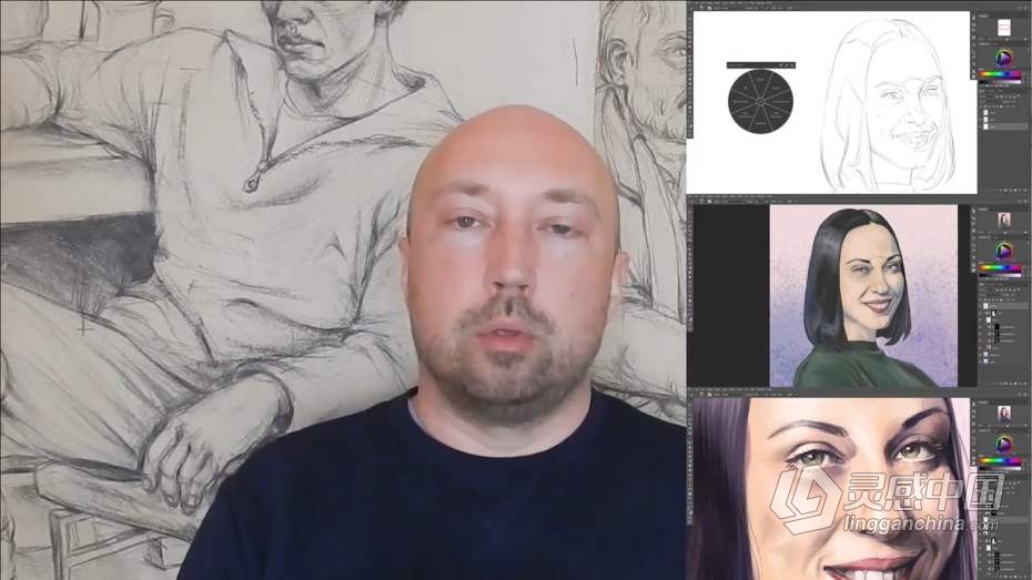 绘画教程 从铅笔素描到数字绘画创意设计过程教程  福风灵感网 www.ffidea.com