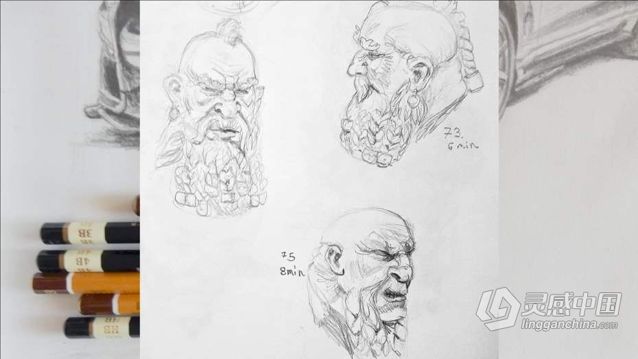 绘画教程 从铅笔素描到数字绘画创意设计过程教程  福风灵感网 www.ffidea.com