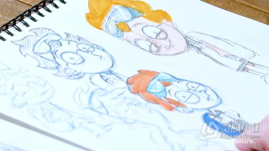 绘画教程 动画角色插图设计传统手绘过程教程  福风灵感网 www.ffidea.com