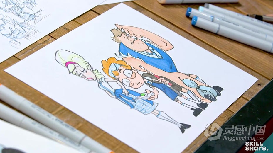 绘画教程 动画角色插图设计传统手绘过程教程  福风灵感网 www.ffidea.com