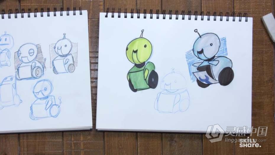 绘画教程 动画角色插图设计传统手绘过程教程  福风灵感网 www.ffidea.com