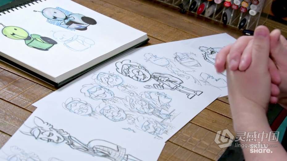 绘画教程 动画角色插图设计传统手绘过程教程  福风灵感网 www.ffidea.com