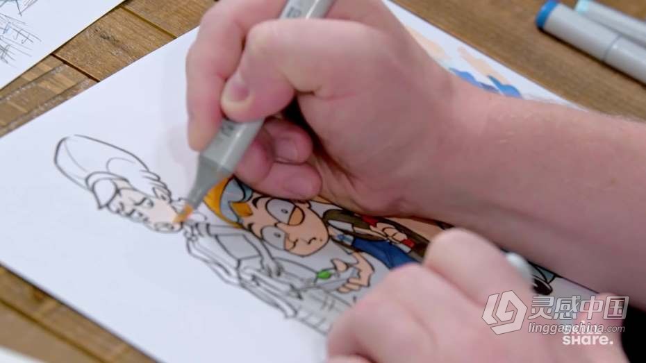 绘画教程 动画角色插图设计传统手绘过程教程  福风灵感网 www.ffidea.com
