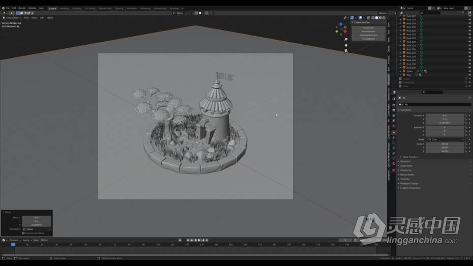 Blender教程 Blender 3D卡通渲染风格建模技术实例训练教程  福风灵感网 www.ffidea.com