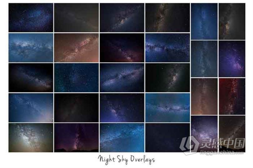 高清夜空天体银河和月亮风光摄影后期叠加合成素材  福风灵感网 www.ffidea.com