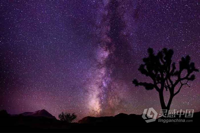 高清夜空天体银河和月亮风光摄影后期叠加合成素材  福风灵感网 www.ffidea.com