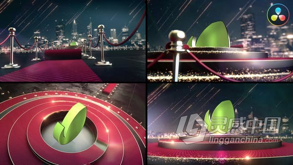 达芬奇模板 红地毯舞台颁奖晚会典礼视频片头动画制作 DaVinci Resolve模板 工程 文件  福风灵感网 www.ffidea.com