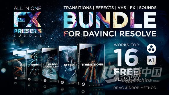 达芬奇模板 FX视频特效预设VHS故障划痕形状胶片损坏视频转场效果 DaVinci Resolve模板 工程 文件  福风灵感网 www.ffidea.com