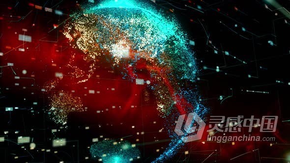 视频素材 红色粒子星球技术大数据虚拟现实数字互联网计算机服务器背景视频素材下载  福风灵感网 www.ffidea.com