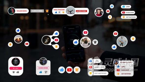 FCPX插件 Youtube Buttons Pack订阅点赞按钮视频条  福风灵感网 www.ffidea.com