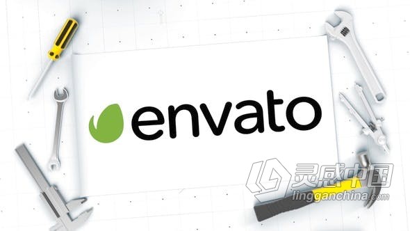 FCPX插件 建筑蓝图标志动画房地产工业建设品牌绘图LOGO片头  福风灵感网 www.ffidea.com