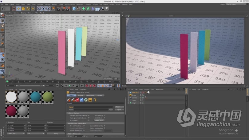 C4D与AE抽象概念六边形动画实例制作视频教程  福风灵感网 www.ffidea.com
