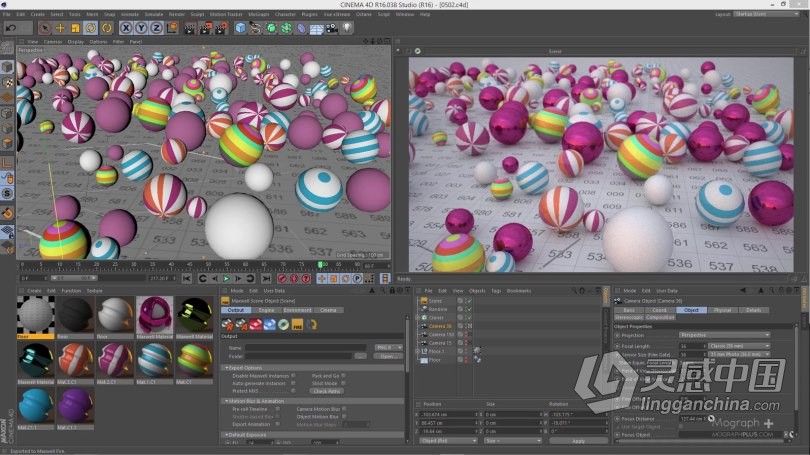 C4D与AE抽象概念六边形动画实例制作视频教程  福风灵感网 www.ffidea.com