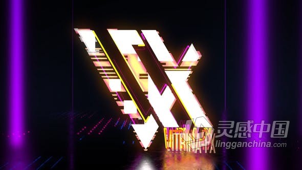 AE模板 4K简单明亮霓虹灯故障标志logo动画 AE工程 AE文件  福风灵感网 www.ffidea.com