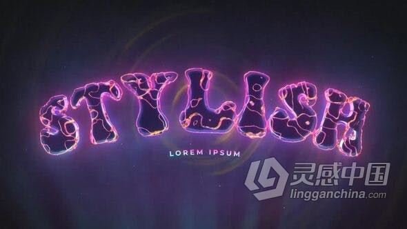 AE模板 赛博朋克风扭曲变形逆波液体动画效果闪亮标题标志片头 AE工程 AE文件  福风灵感网 www.ffidea.com