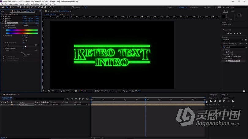 AE教程 AE创建万圣节恐怖复古效果文本动画视频教程  福风灵感网 www.ffidea.com