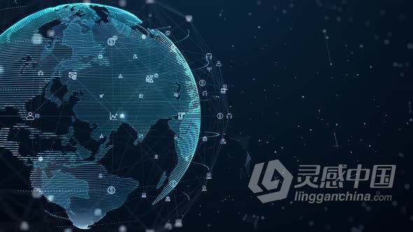 视频素材 数字数据网络连接全球互联网安全背景动画4K视频素材下载  福风灵感网 www.ffidea.com