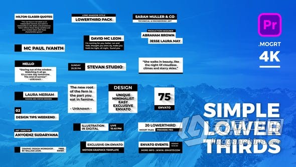 PR模板 20种4K简约干净图形线条字幕条文字标题动画 PR工程 PR预设 Premiere文件下载  福风灵感网 www.ffidea.com