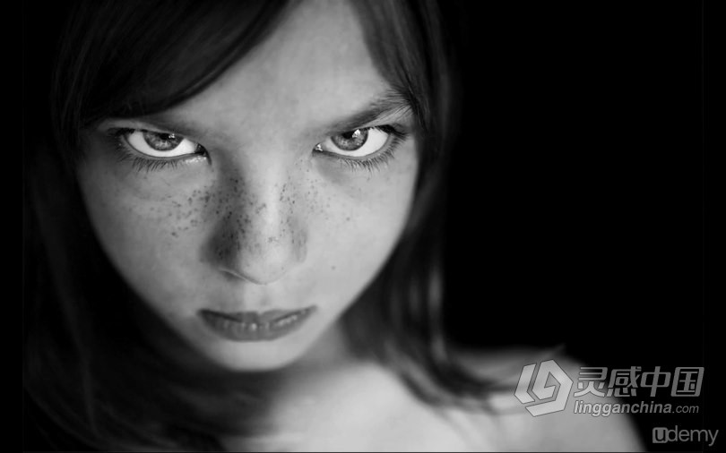 PS教程 恐怖阴森黑白效果人像摄影后期修饰处理视频教程  福风灵感网 www.ffidea.com