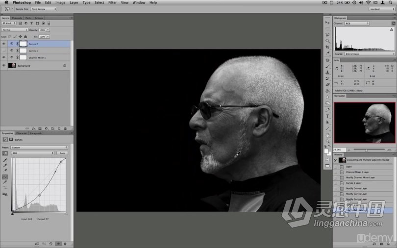 PS教程 恐怖阴森黑白效果人像摄影后期修饰处理视频教程  福风灵感网 www.ffidea.com