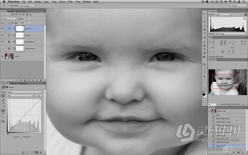 PS教程 恐怖阴森黑白效果人像摄影后期修饰处理视频教程  福风灵感网 www.ffidea.com