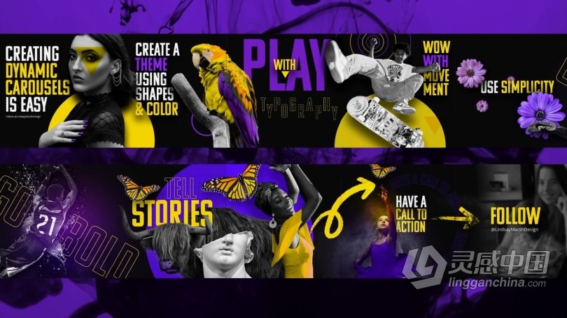 PS教程 PS中级时尚排版设计无缝连续展示技巧视频教程  福风灵感网 www.ffidea.com