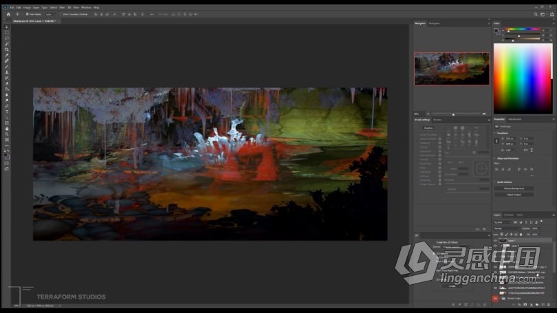 绘画教程 天空之城概念艺术数字绘画流程视频教程  福风灵感网 www.ffidea.com